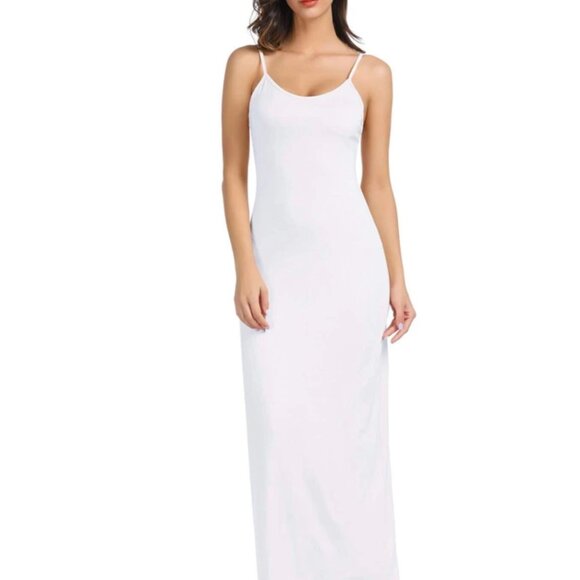 Kate Kasin Full Slips Long Slip Under Dress Slim Fit Nightgown White XL NEW - Picture 1 of 12